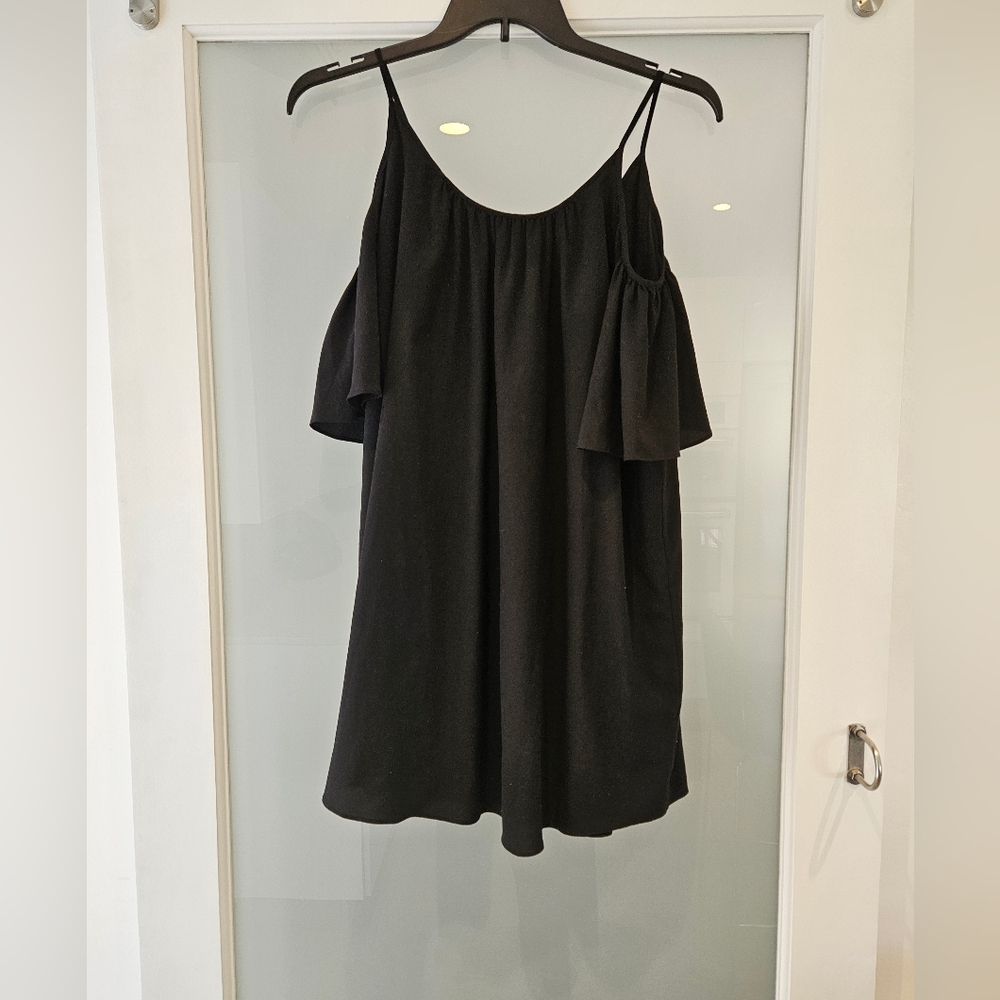 Cold Shoulder Dress.  Flat Friendly!